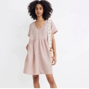 Madewell Alexandra Linen Mini Dress, Size Medium